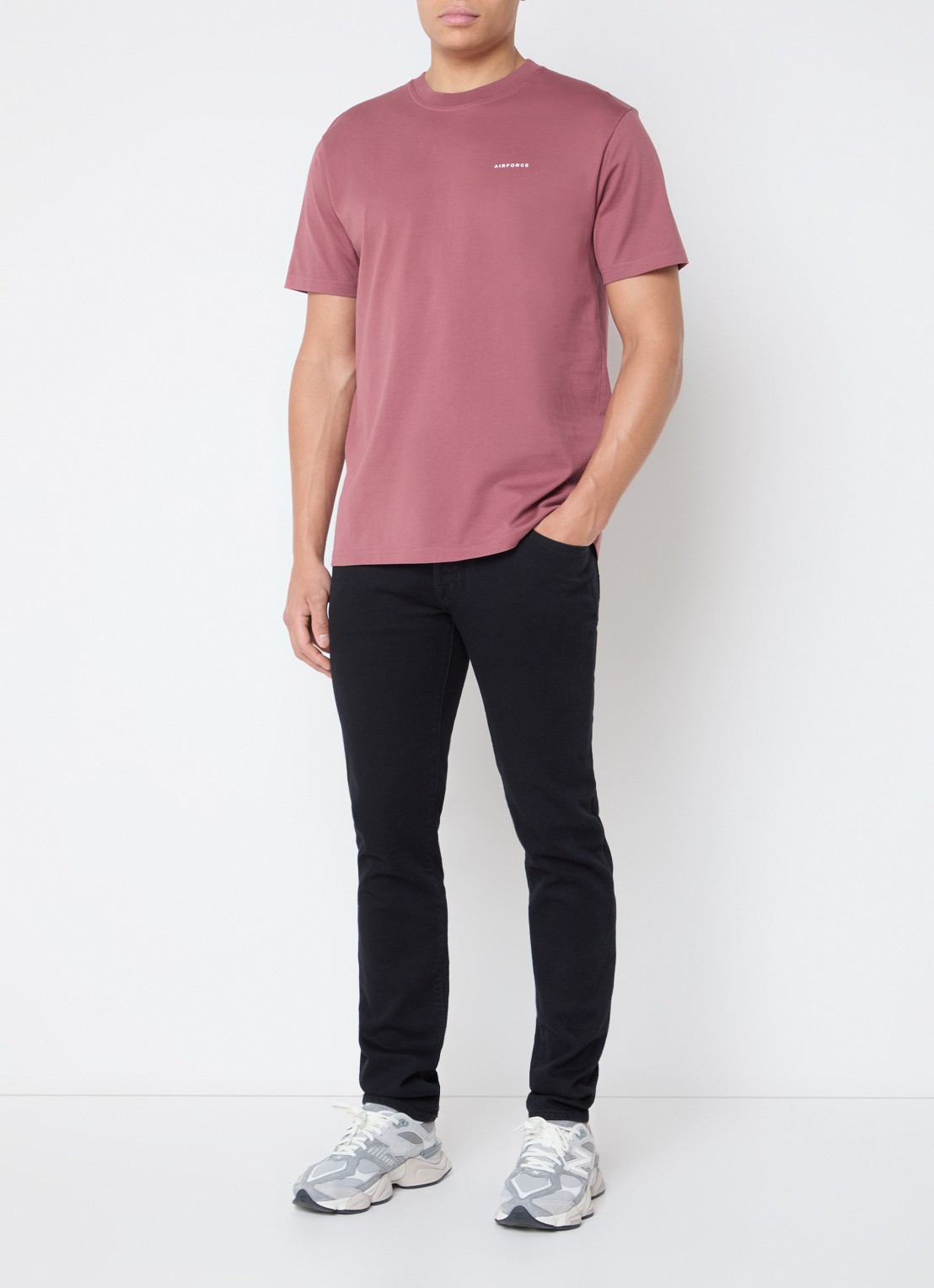Airforce T-shirt van  katoen met logo - voorkant 2 bordeauxrood