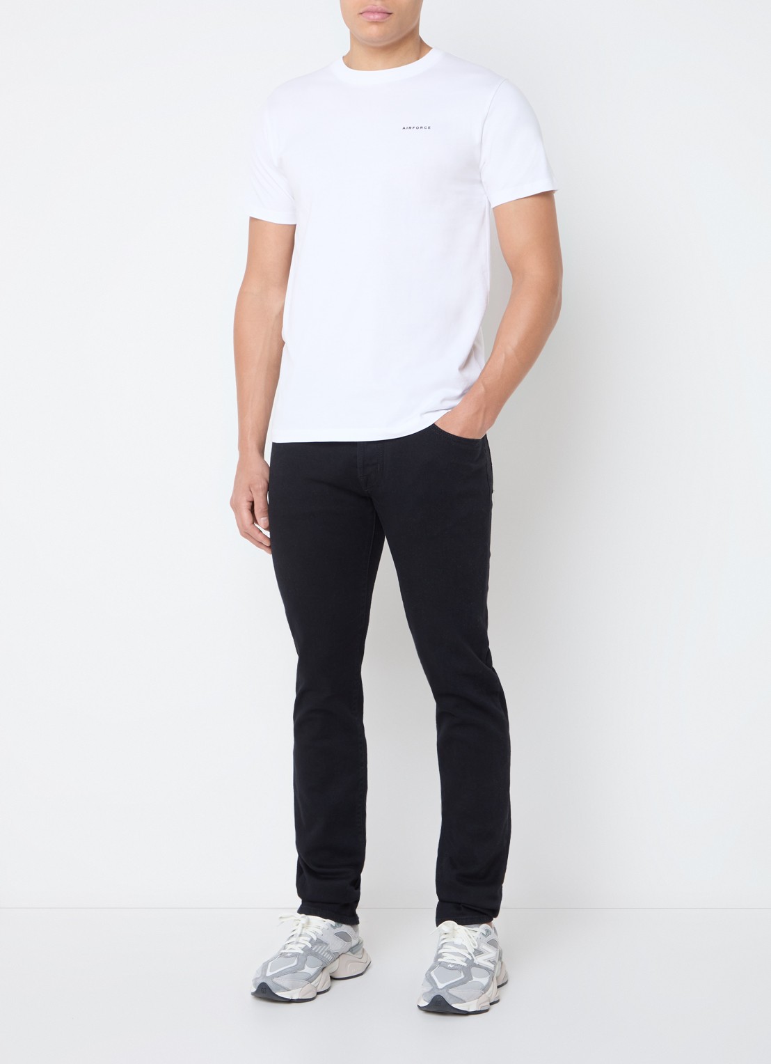 Airforce T-shirt van  katoen met logo - voorkant 2 wit