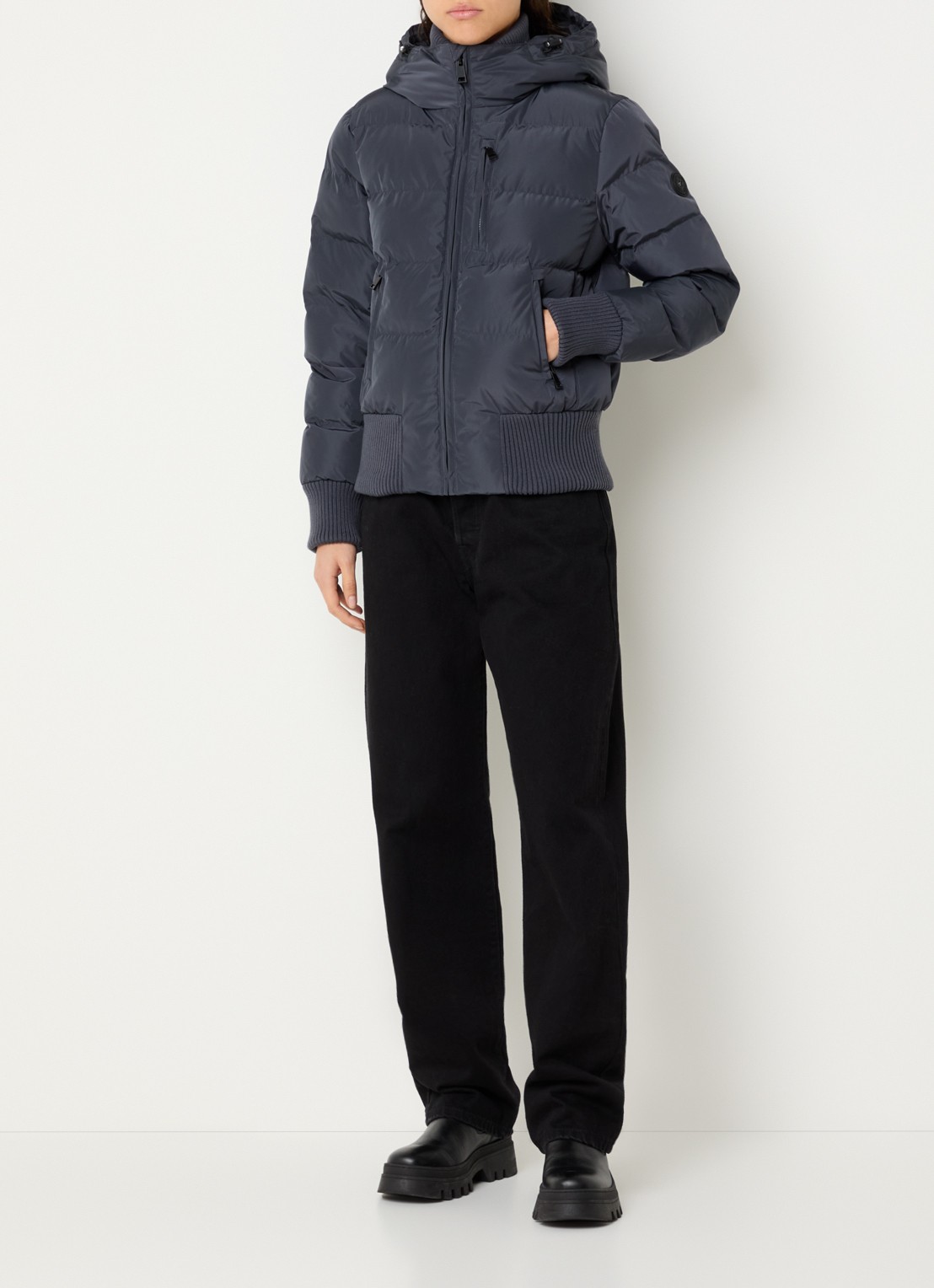 Airforce Taos gewatteerd jack met capuchon en ritszakken - voorkant 2 donkerblauw
