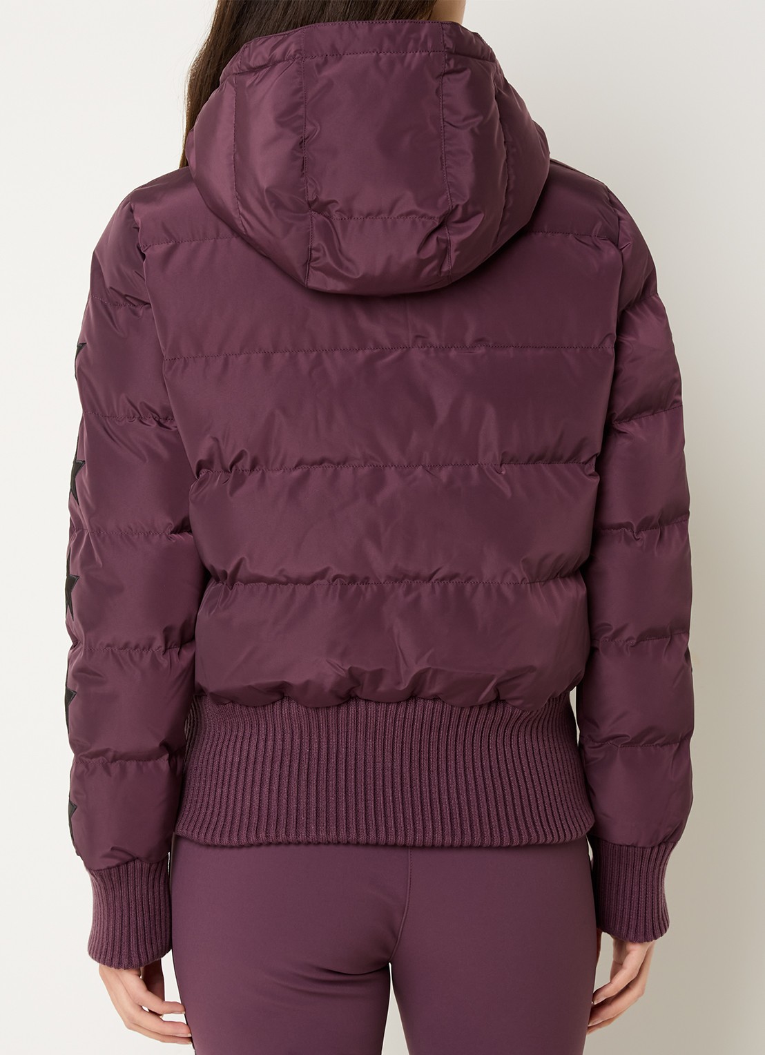 Airforce Taos ski-jas met ritszakken en capuchon - achterkant aubergine