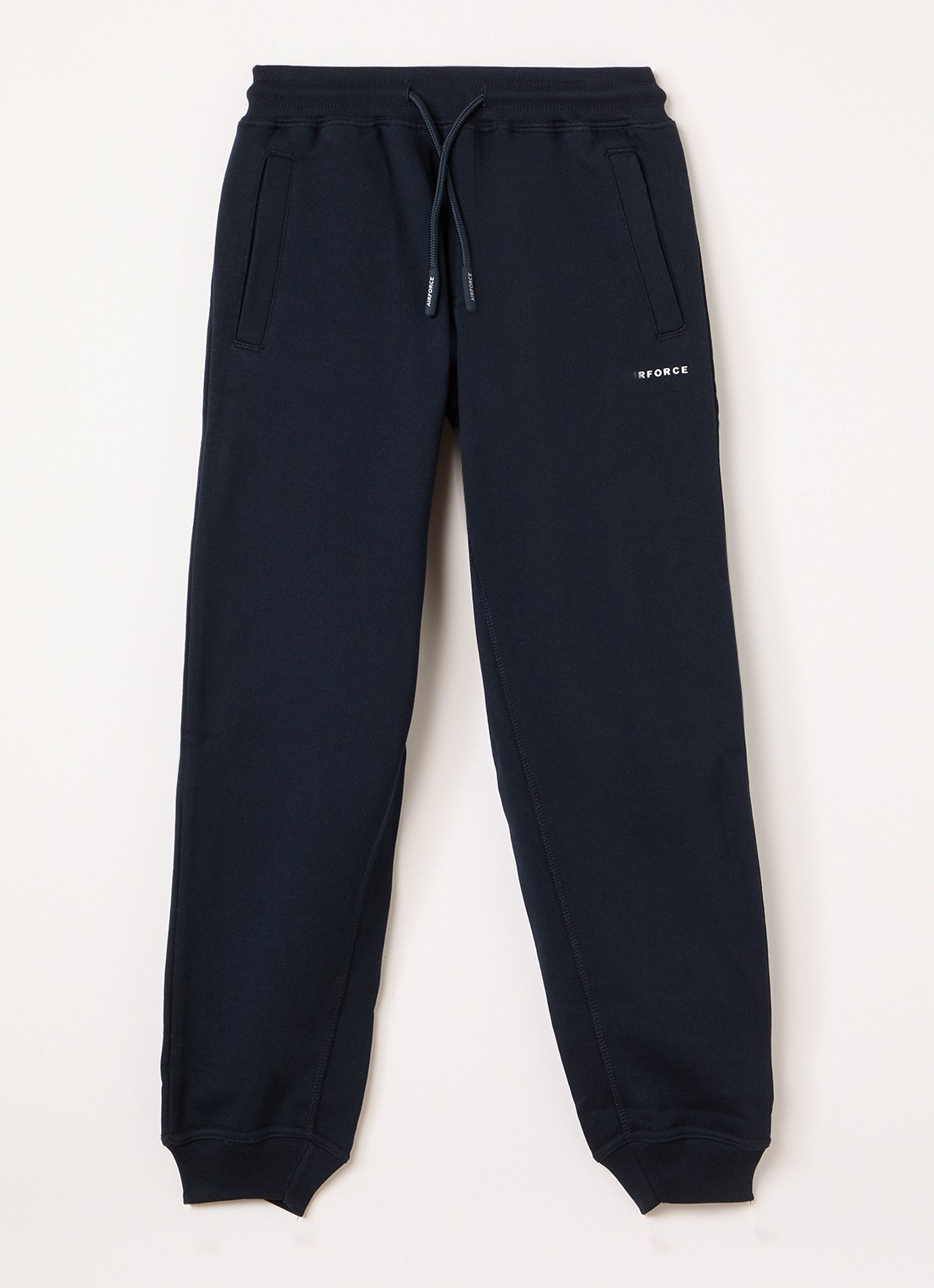 Airforce Tapered fit joggingbroek met ritszakken - voorkant 2 donkerblauw