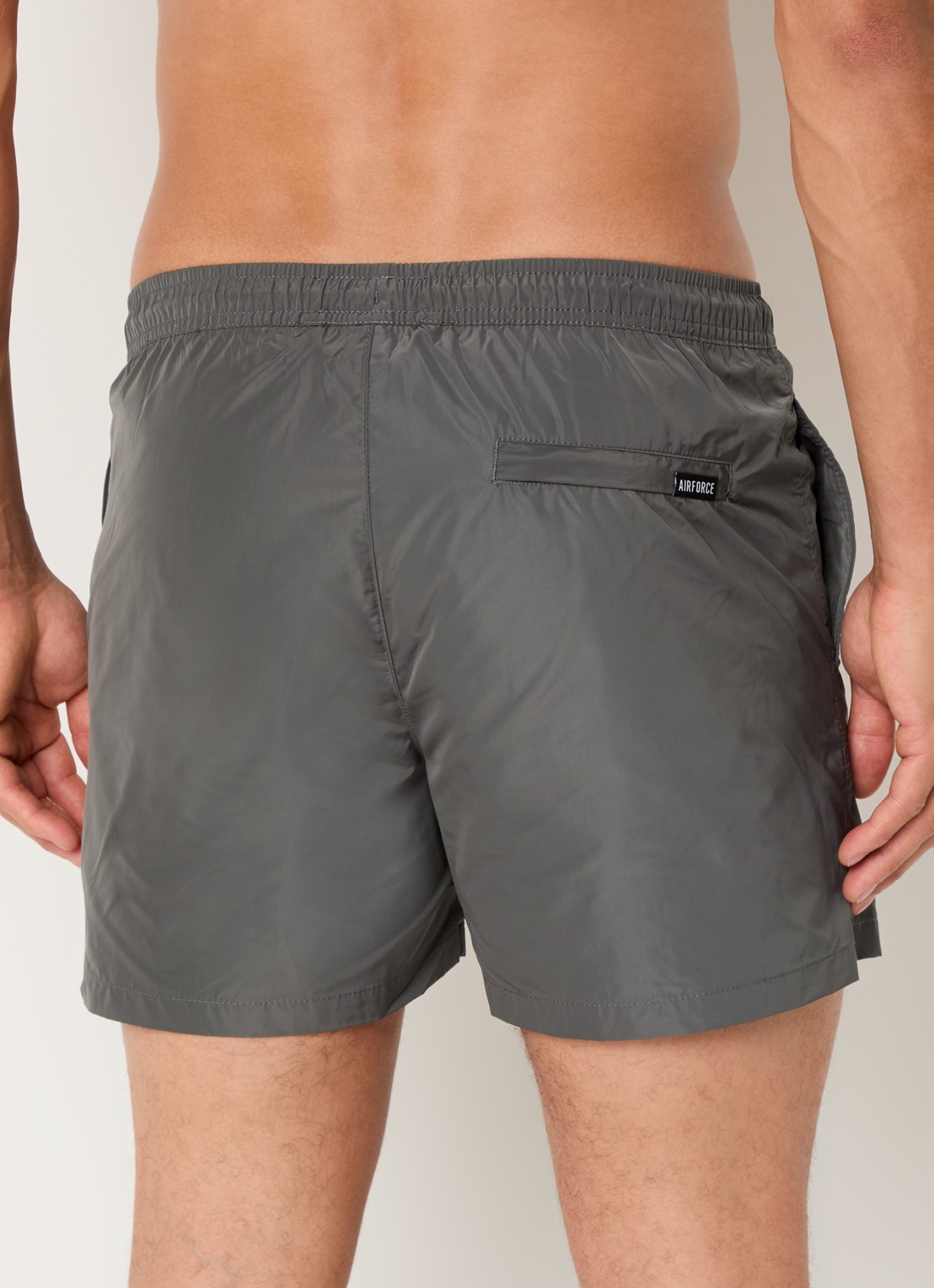 Airforce Zwemshorts met logo en steekzakken - achterkant antraciet