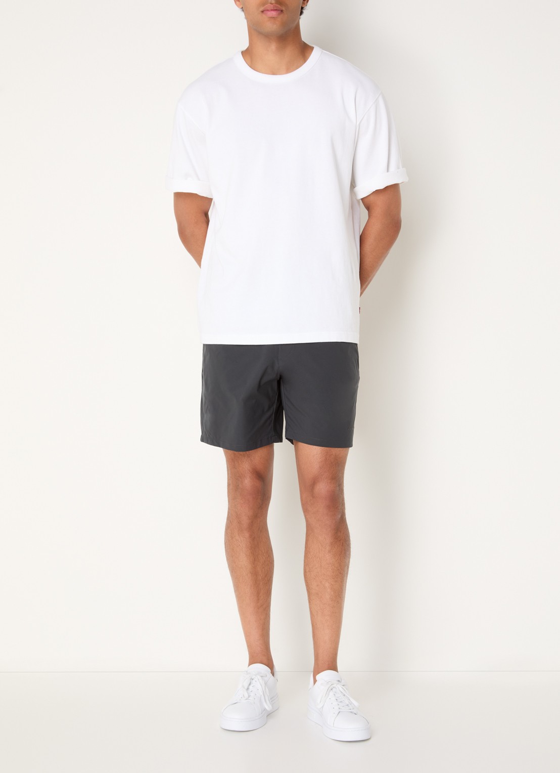 Airforce Zwemshorts met logo en steekzakken - voorkant 4 antraciet