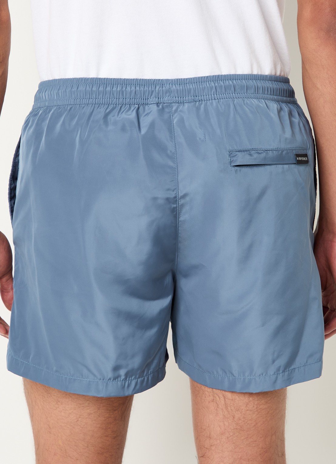 Airforce Zwemshorts met logo - achterkant staalblauw