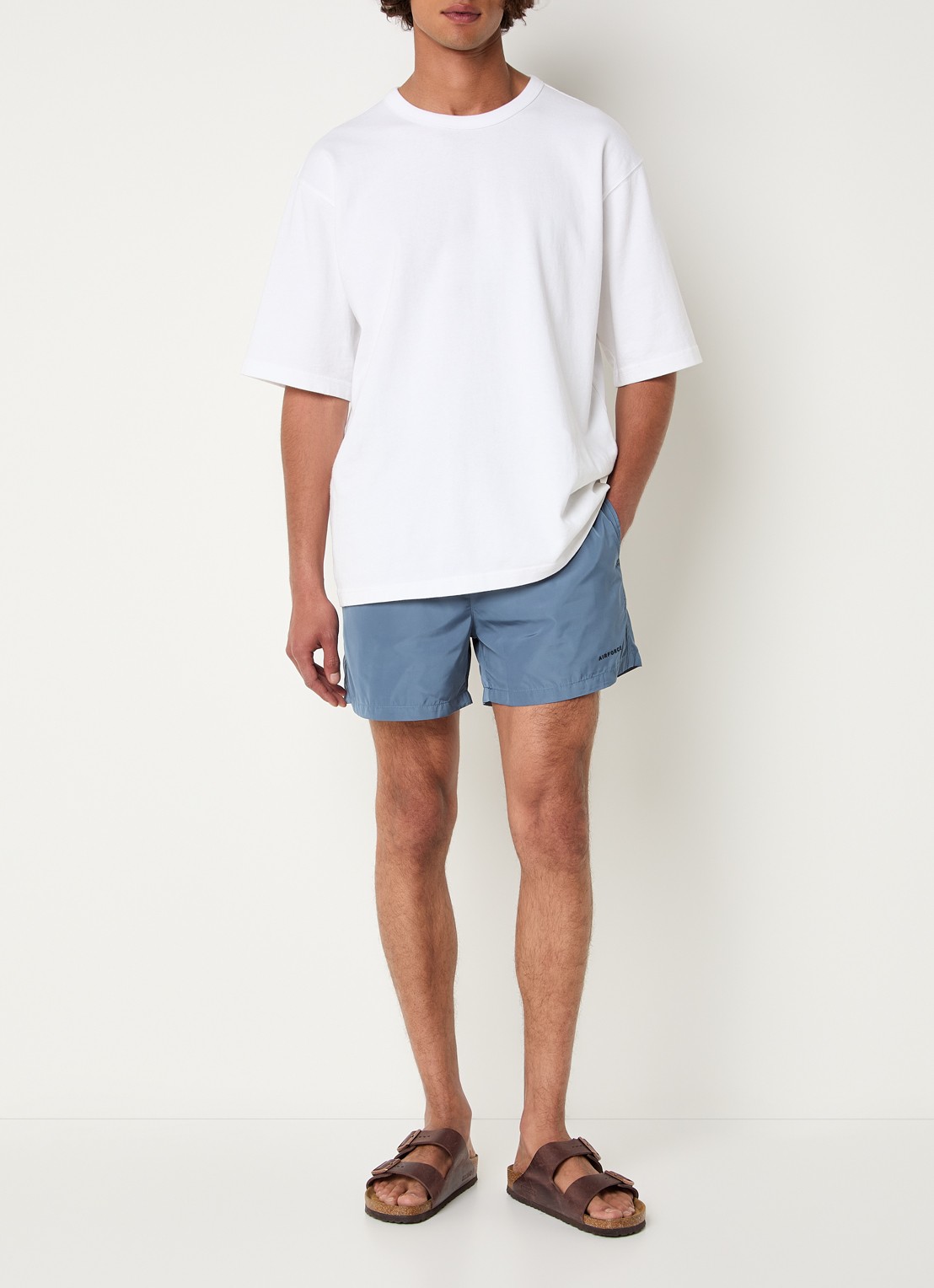 Airforce Zwemshorts met logo - voorkant 3 staalblauw