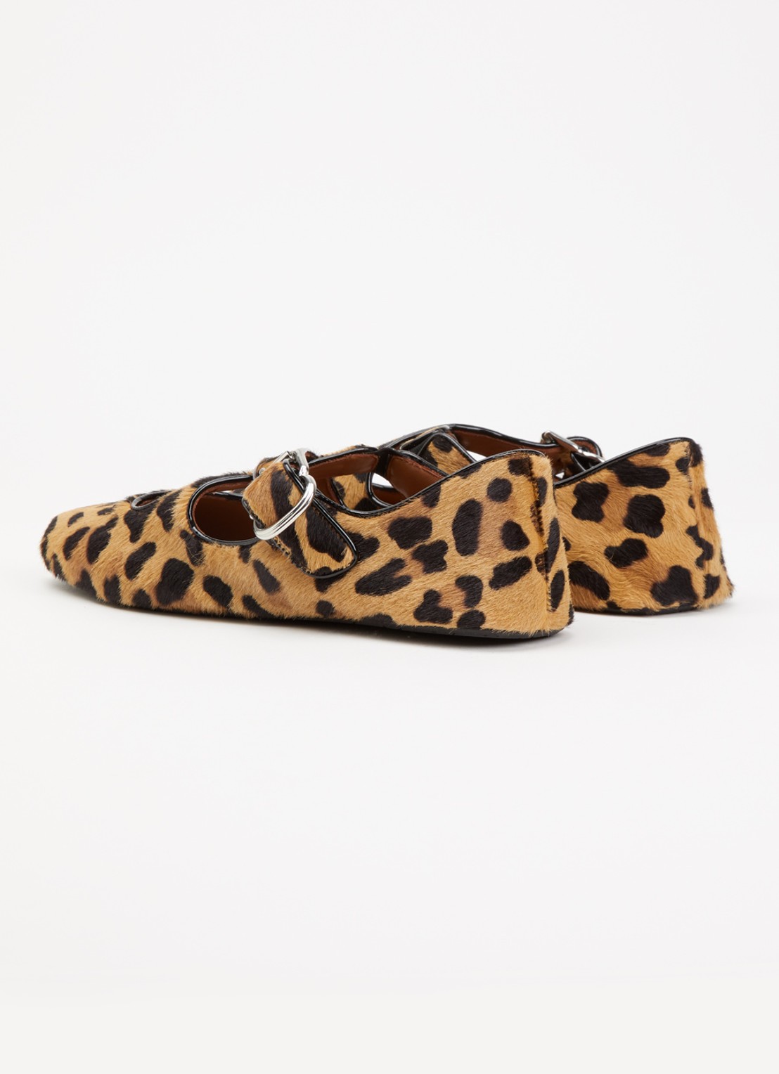 Alaïa Ballerina van kalfsleer met panterprint - achterkant 5 camel