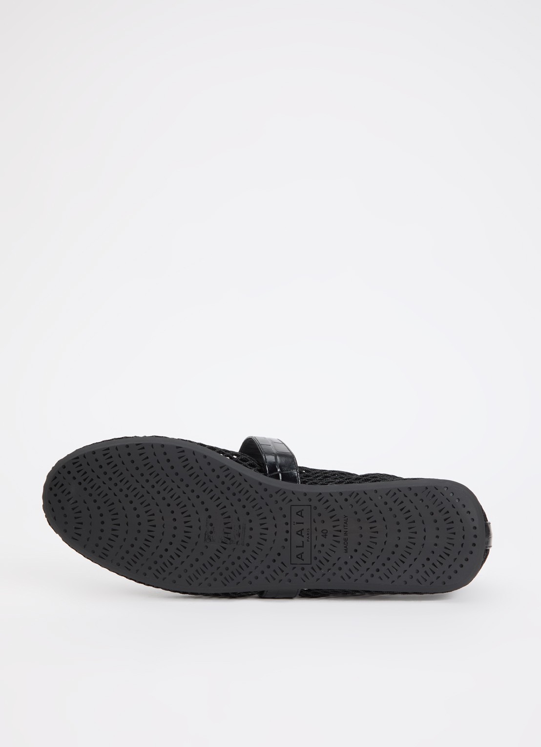 Alaïa Ballerina van mesh met details van kalfsleer - detail 5 zwart