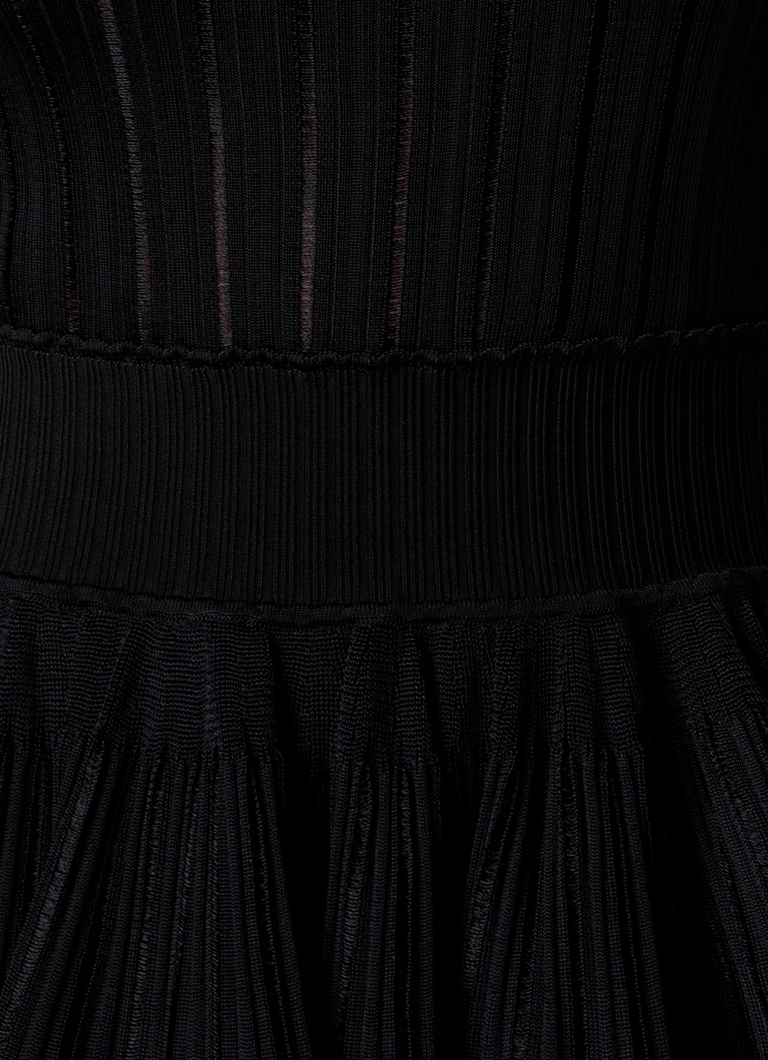 Alaïa Crinoline semi-transparante mini jurk met plooidetail - detail 5 zwart