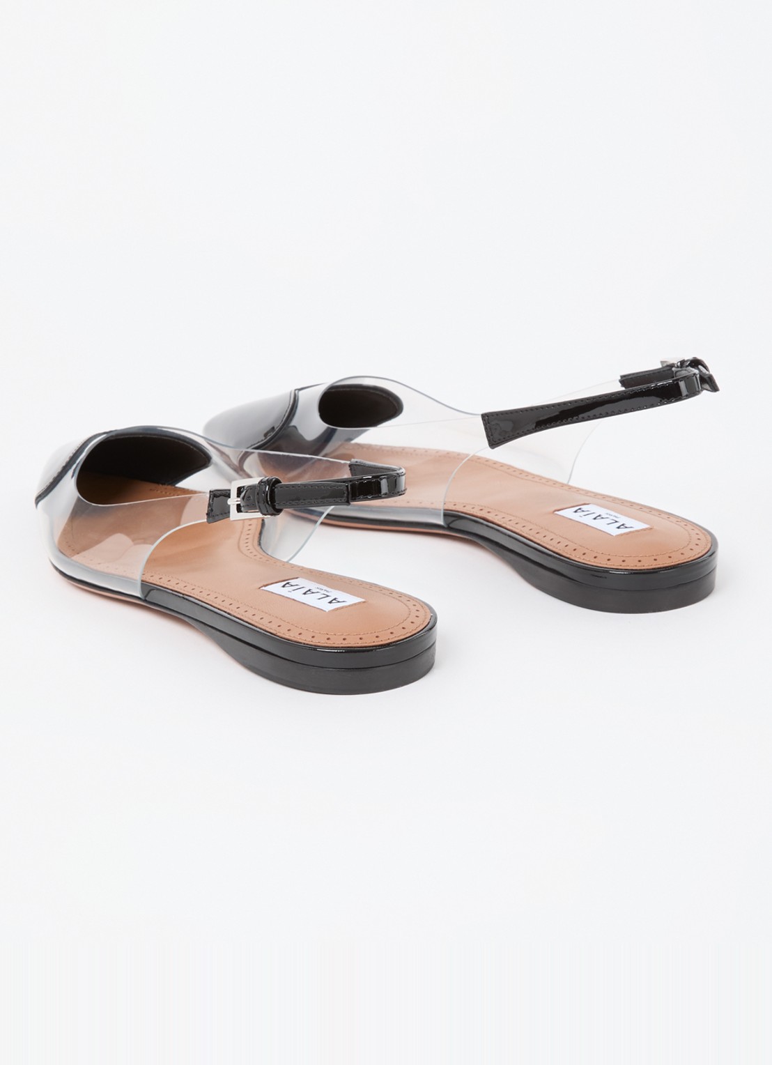 Alaïa Heart slingback met kalfsleren details - achterkant 3 zwart