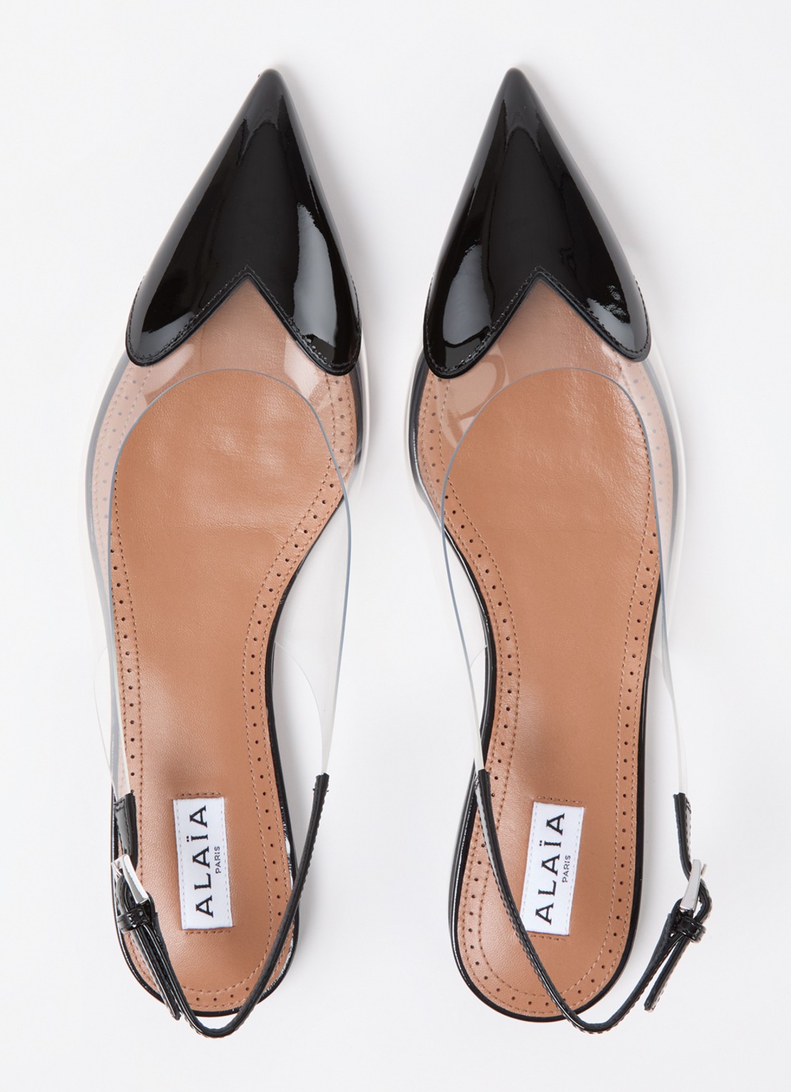 Alaïa Heart slingback met kalfsleren details - detail 5 zwart
