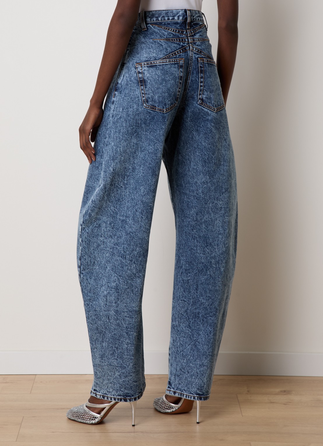 Alaïa High waist loose fit jeans met medium wassing - achterkant 6 indigo
