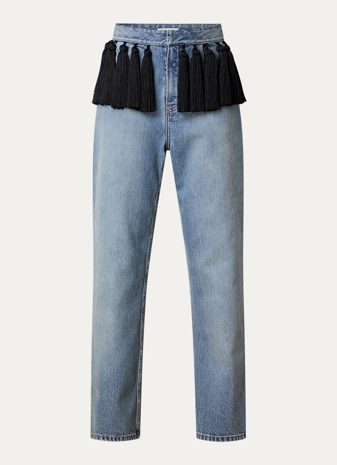 Alaïa High waist loose fit jeans met medium wassing - voorkant 2 indigo