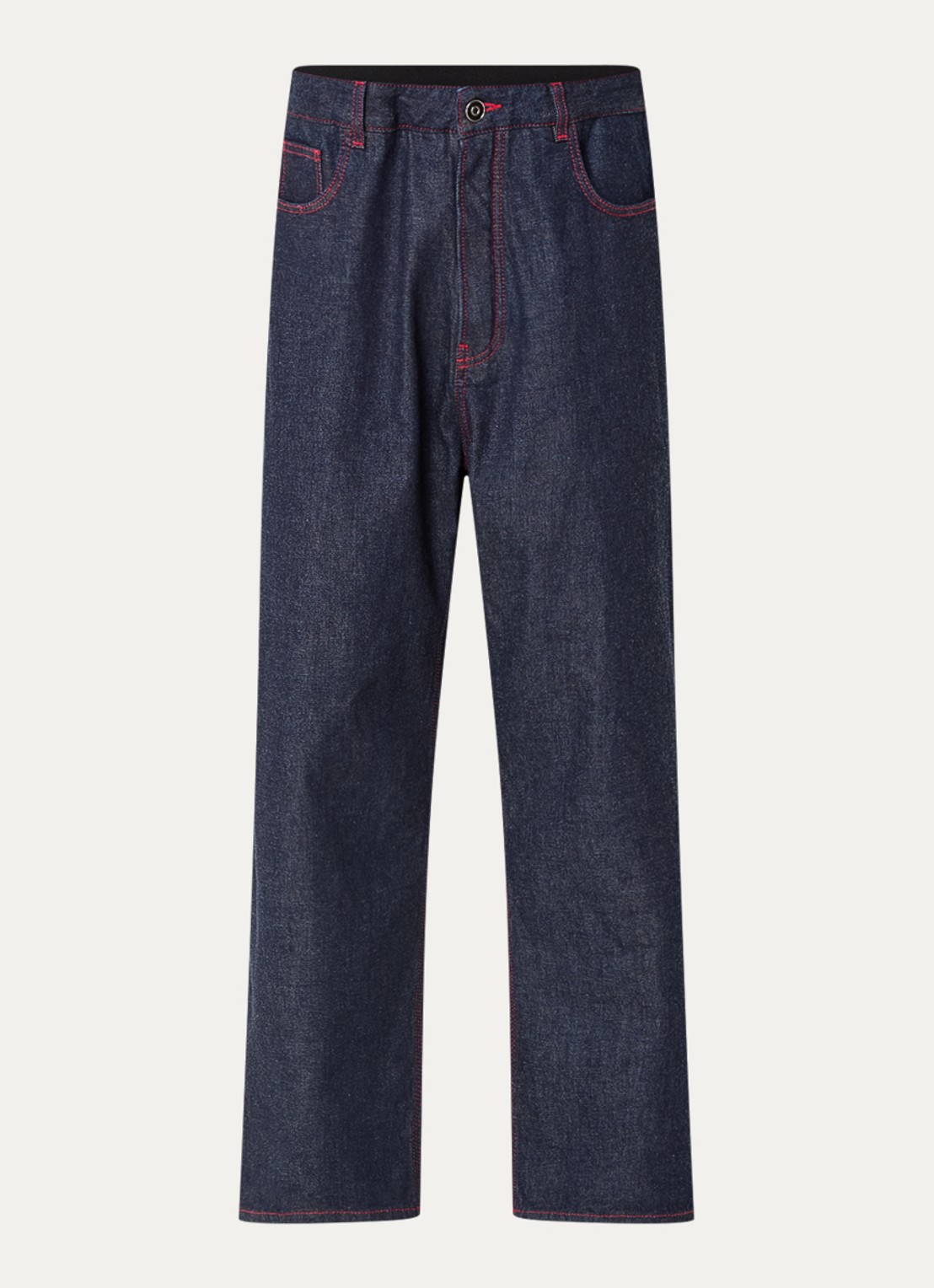 Alaïa High waist loose fit jeans met steekzakken - voorkant indigo