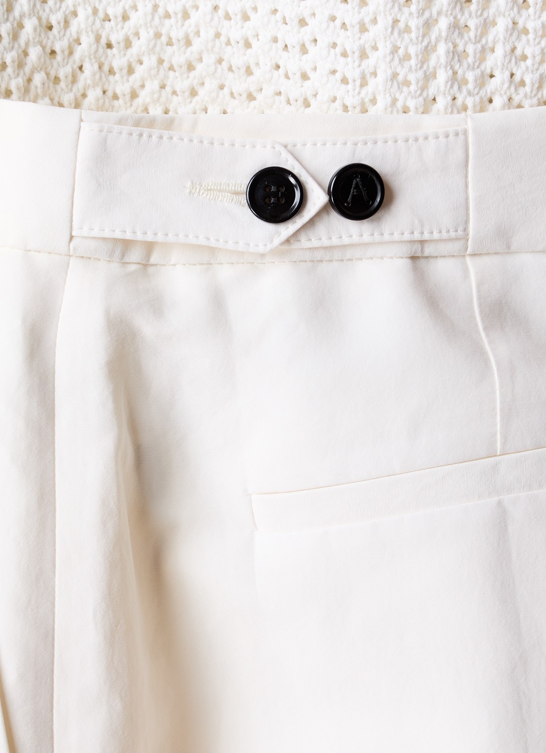 Alaïa High waist loose fit pantalon met steekzakken - detail 3 gebroken wit