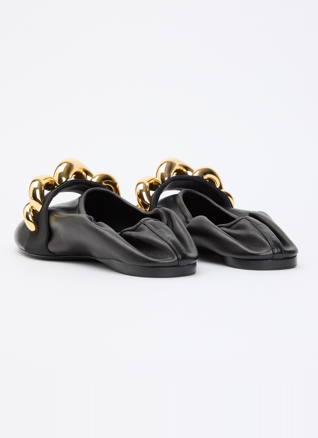 Alaïa Jewel ballerina van lamsleer met kettingdetail - achterkant 6 zwart