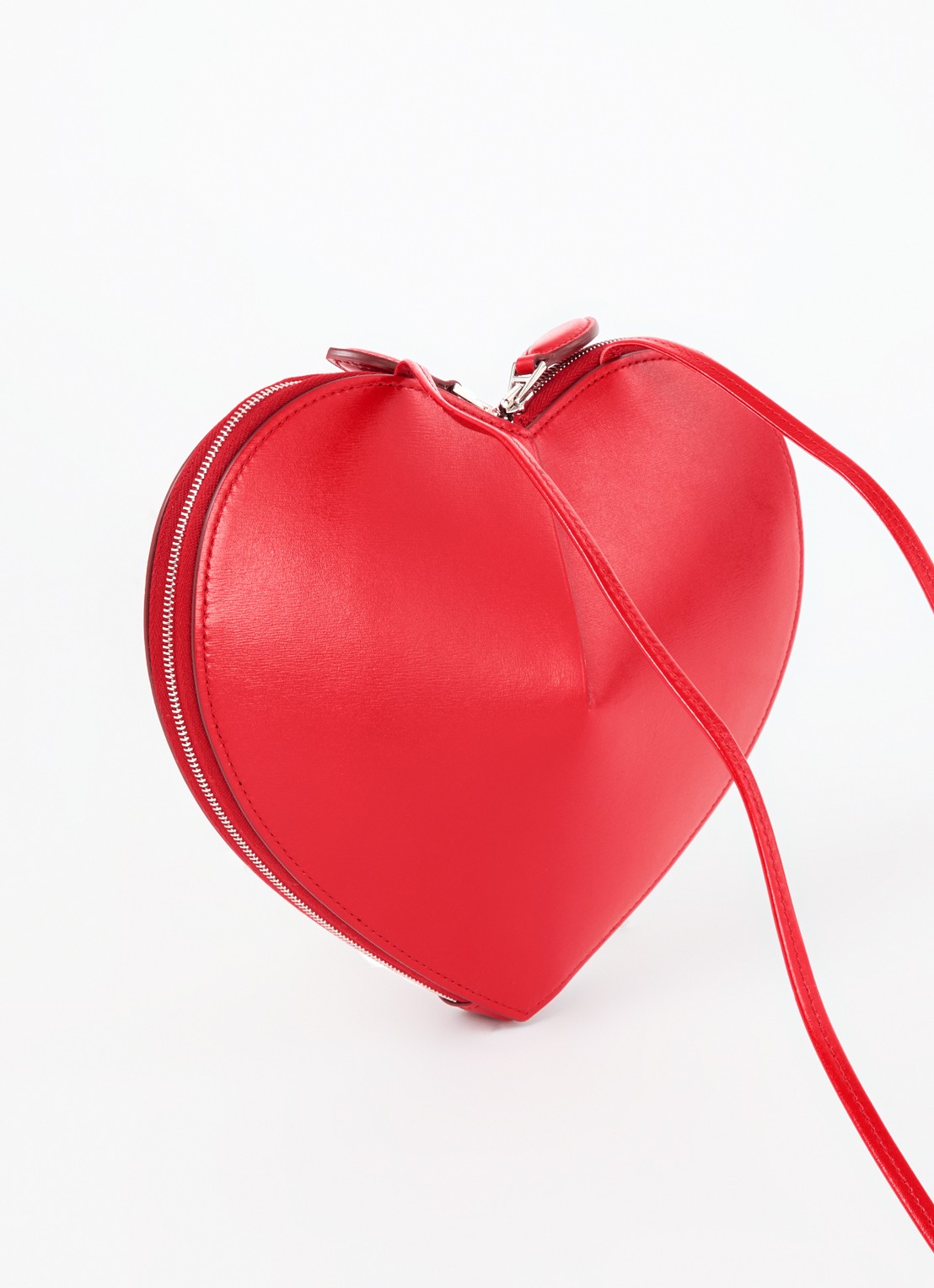 Alaïa Le Coeur crossbodytas van kalfsleer  - achterkant donkerrood