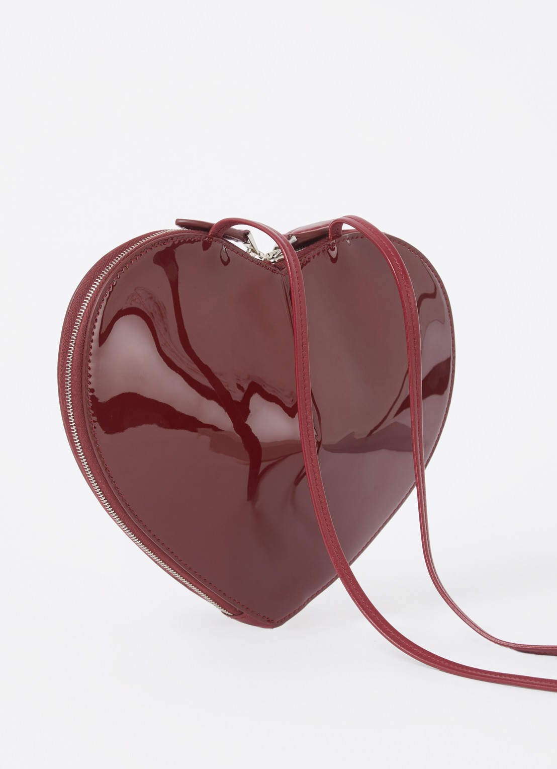 Alaïa Le Coeur crossbodytas van kalfsleer  - achterkant bordeauxrood