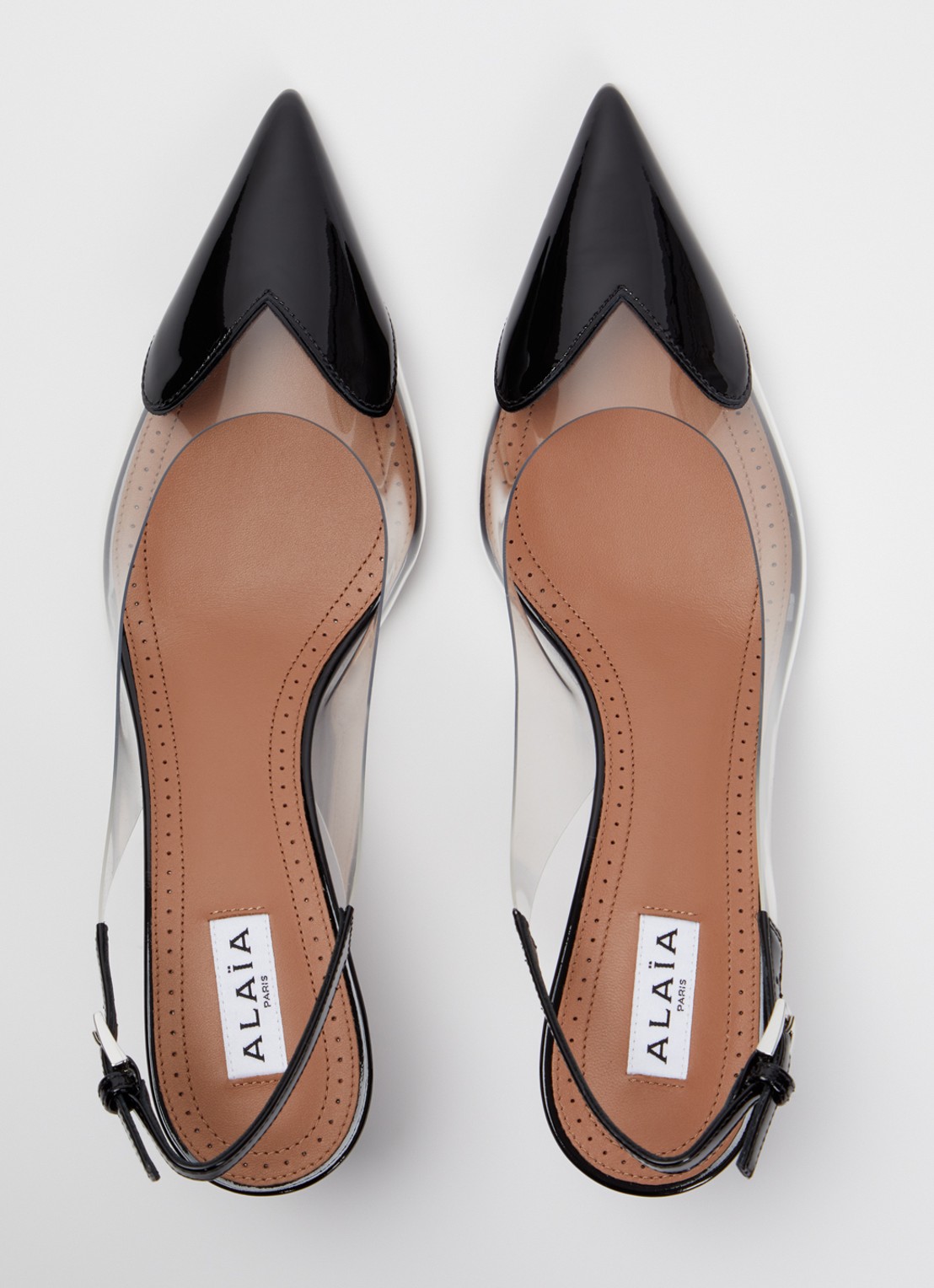 Alaïa Le Coeur slingback van patent kalfsleer  - detail 3 zwart