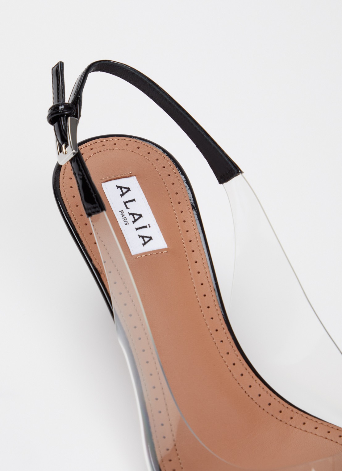 Alaïa Le Coeur slingback van patent kalfsleer  - detail 5 zwart