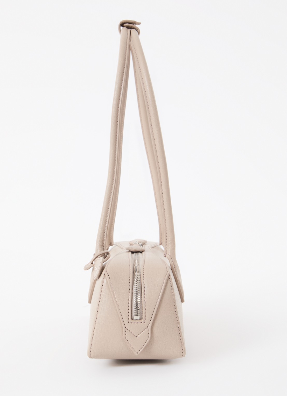 Alaïa Le Demi-Coeur S schoudertas van geitenleer - detail 2 beige