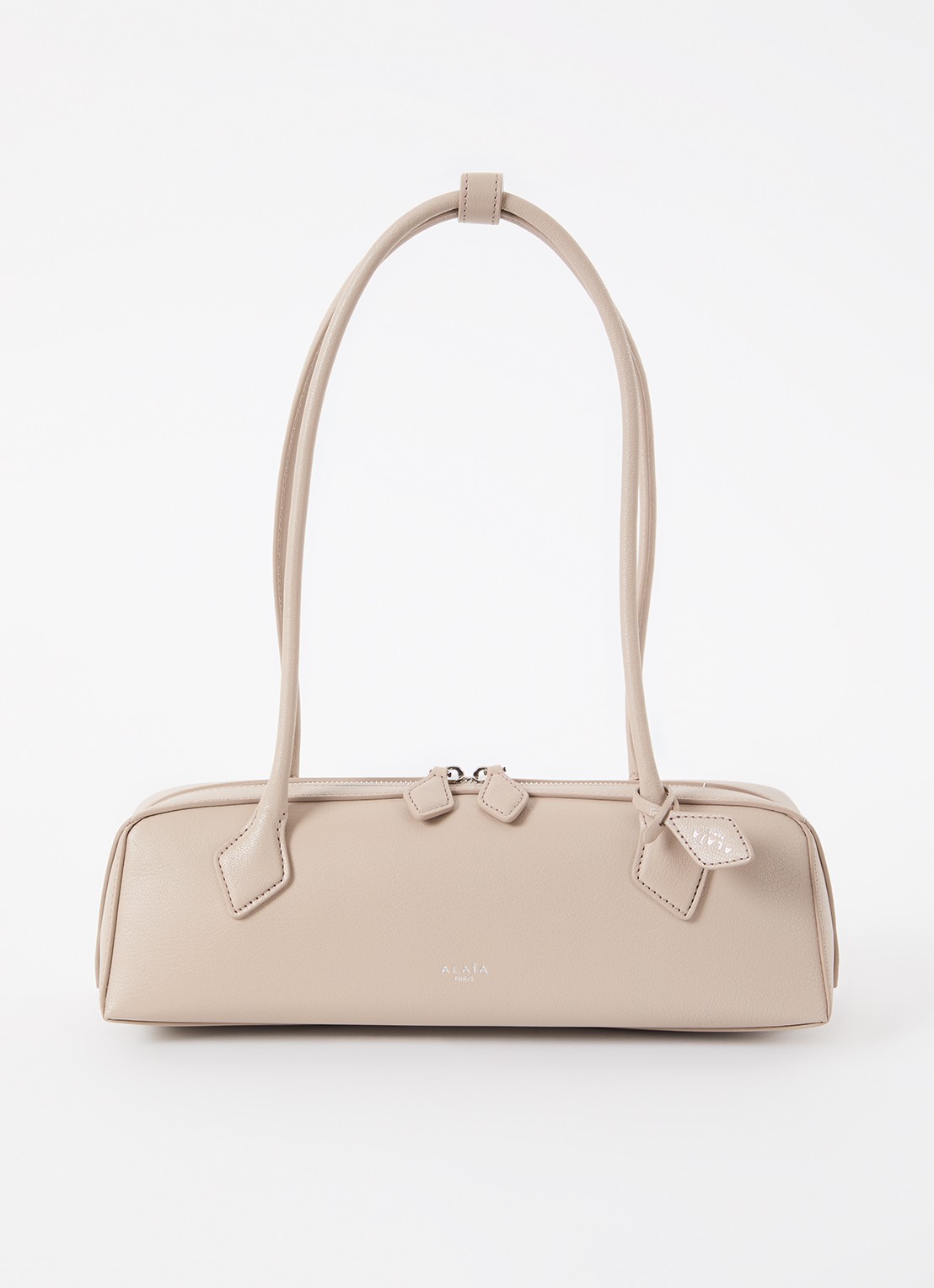 Alaïa Le Demi-Coeur S schoudertas van geitenleer - voorkant 4 beige