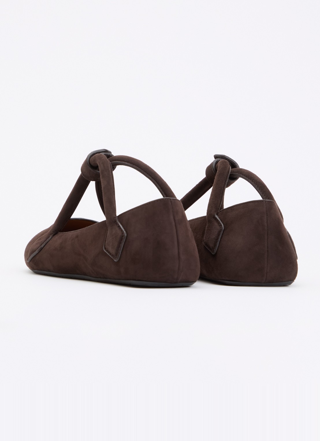 Alaïa Le Teckel ballerina van geitensuède - achterkant 6 donkerbruin