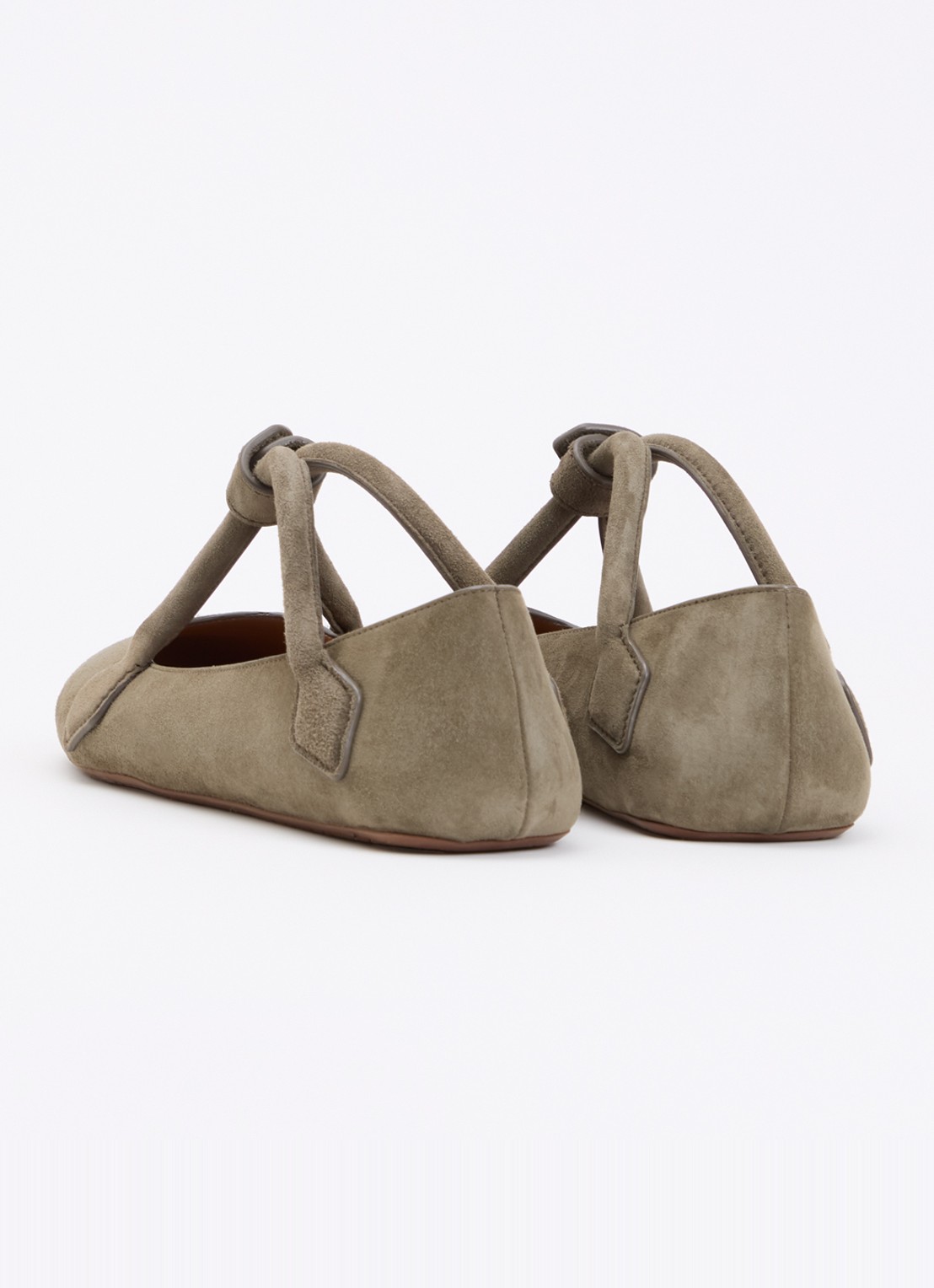 Alaïa Le Teckel ballerina van geitensuède - achterkant 2 khaki