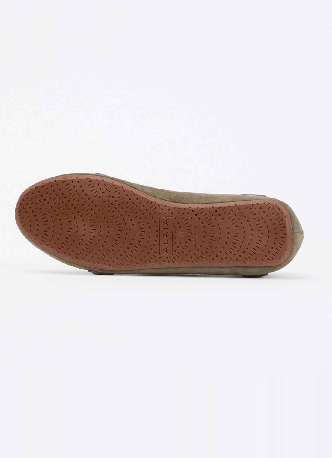 Alaïa Le Teckel ballerina van geitensuède - detail 5 khaki