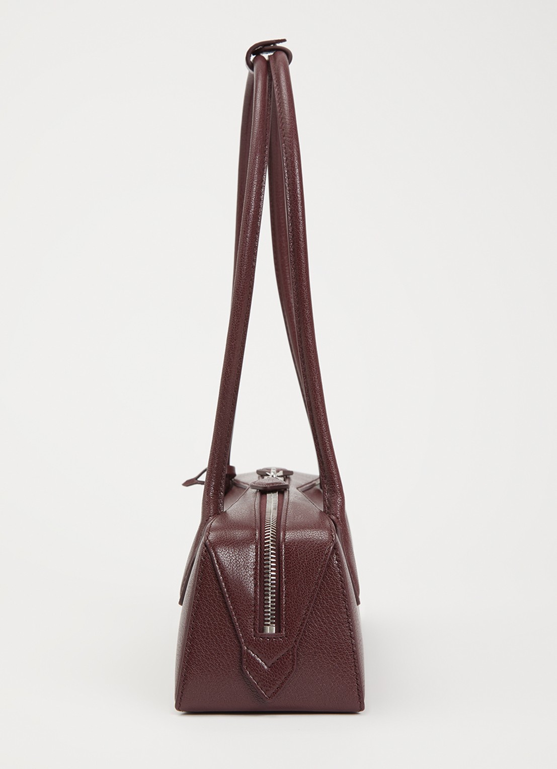 Alaïa Le Teckel Medium schoudertas van geitenleer - detail 5 bordeauxrood