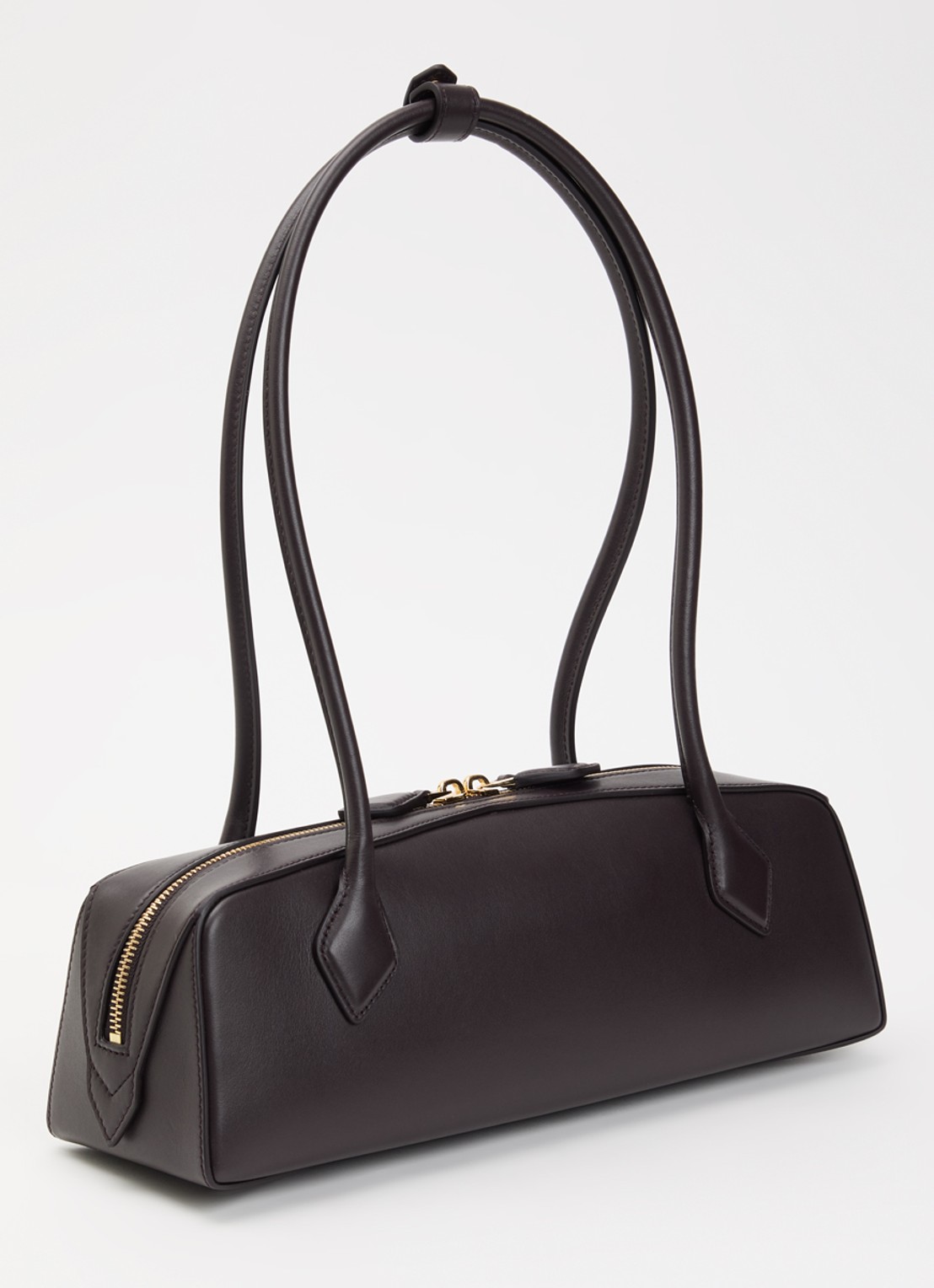 Alaïa Le Teckel Medium schoudertas van geitenleer - achterkant 5 cognac