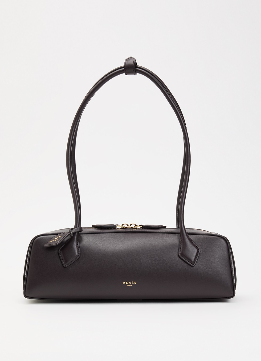 Alaïa Le Teckel Medium schoudertas van geitenleer - voorkant 6 cognac