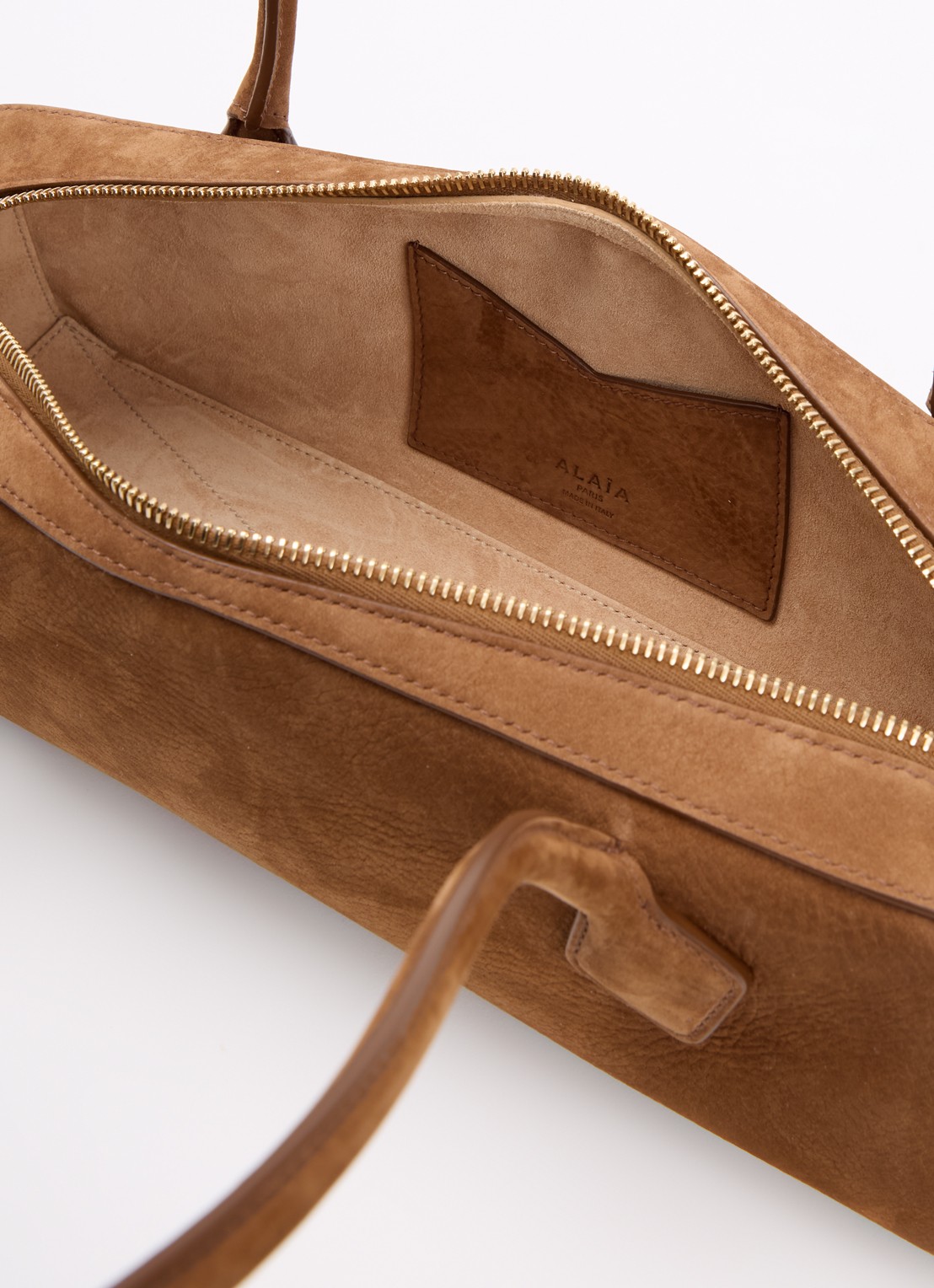 Alaïa Le Teckel Medium schoudertas van nubuck - detail 3 roestbruin