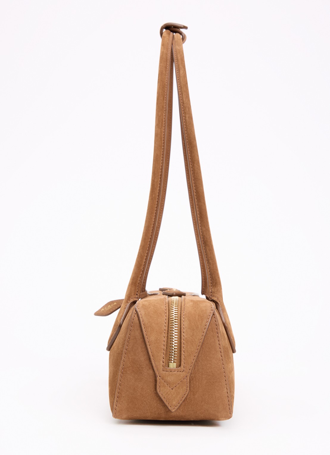 Alaïa Le Teckel Medium schoudertas van nubuck - detail 4 roestbruin