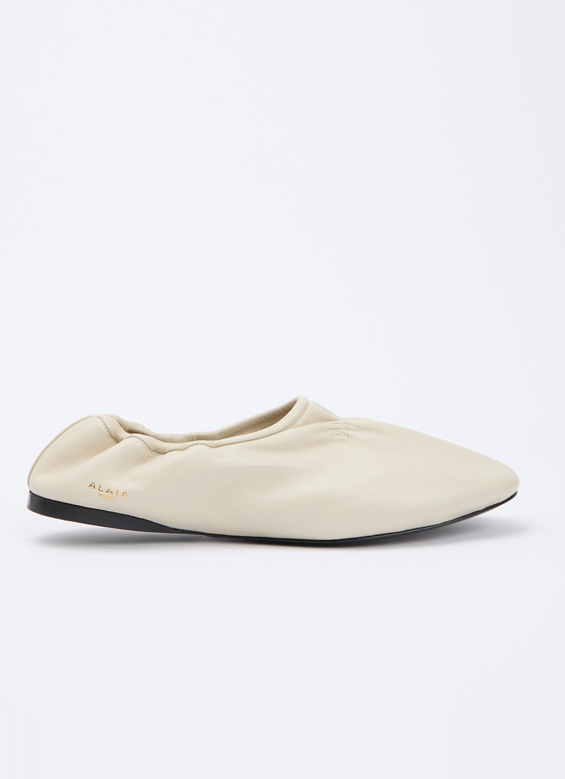 Alaïa Lune ballerina van leer - voorkant 6 creme