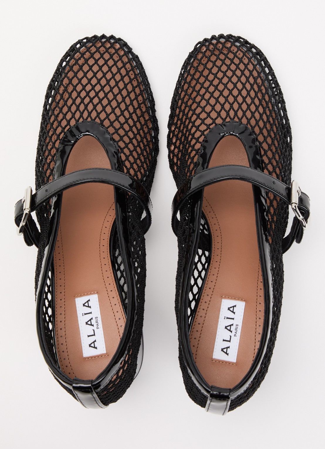 Alaïa Mary Jane pump met opengewerkt dessin en leren details - detail 3 zwart