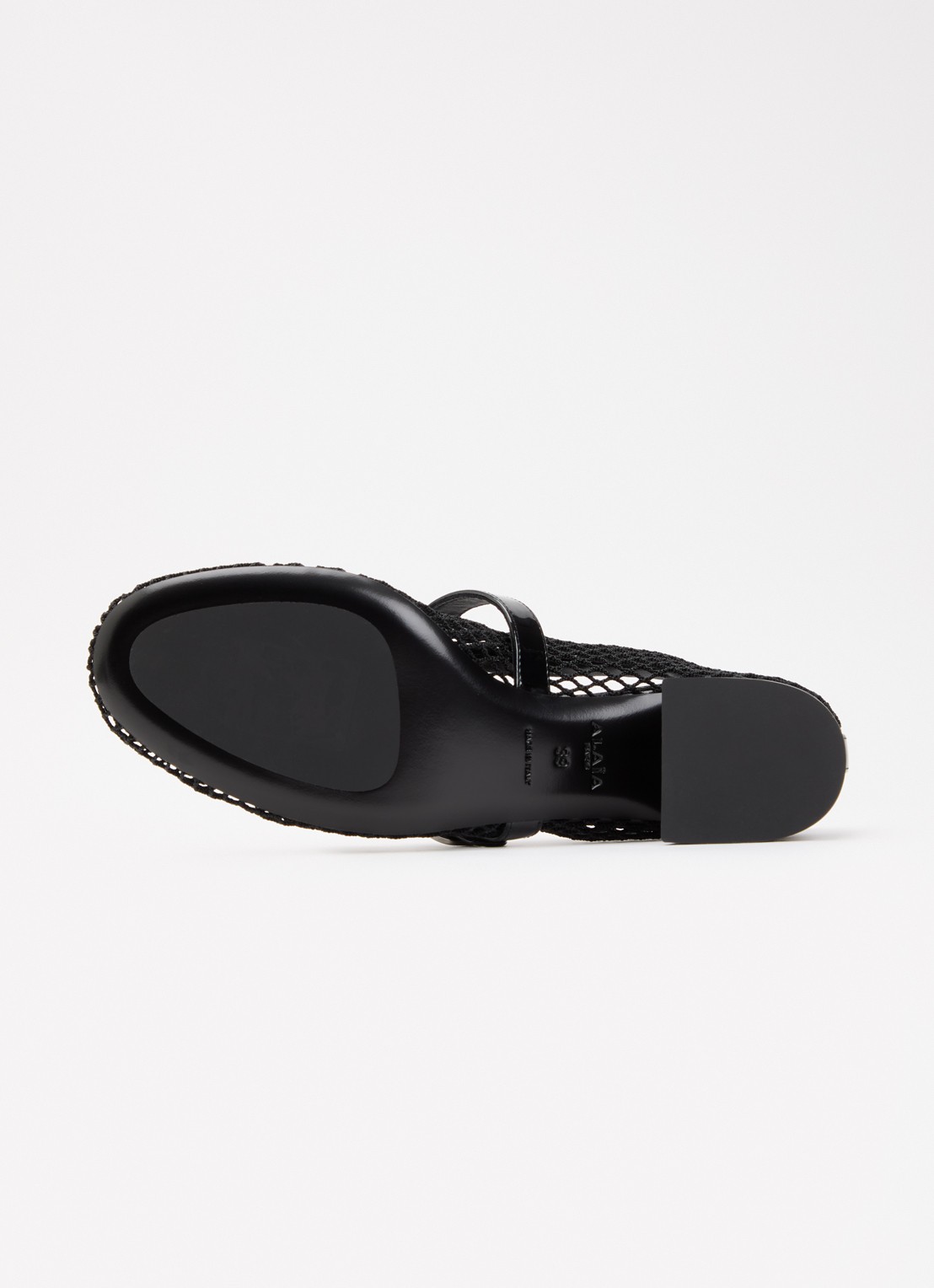 Alaïa Mary Jane pump met opengewerkt dessin met details van leer  - detail 4 zwart
