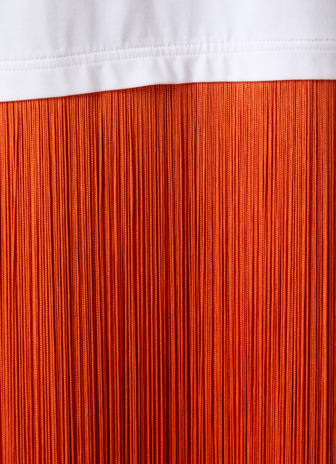 Alaïa Maxi jurk met franjes - detail 3 oranjerood