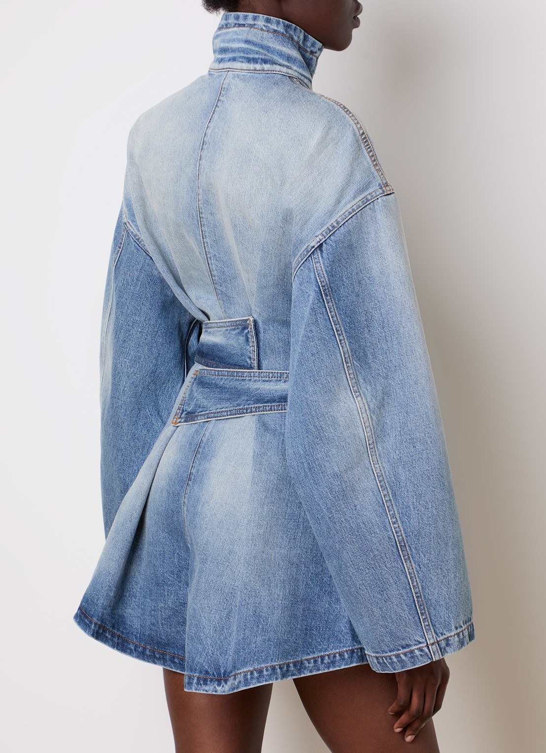Alaïa Straight fit jumpsuit van denim - achterkant 3 indigo