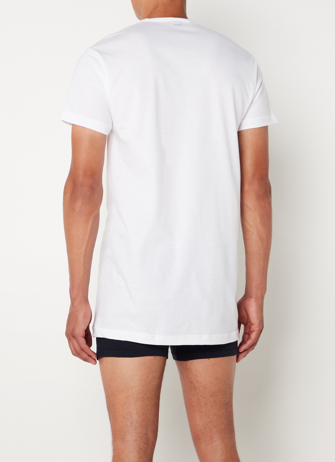 Alan Red Derby Long fit T-shirt met ronde hals in 2-pack - achterkant wit