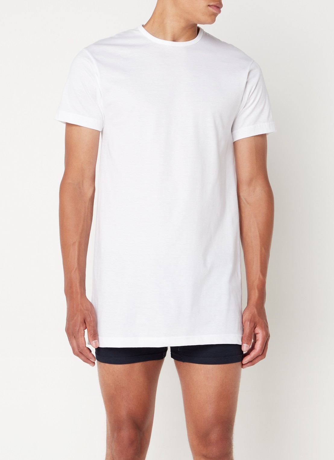 Alan Red Derby Long fit T-shirt met ronde hals in 2-pack - detail 2 wit