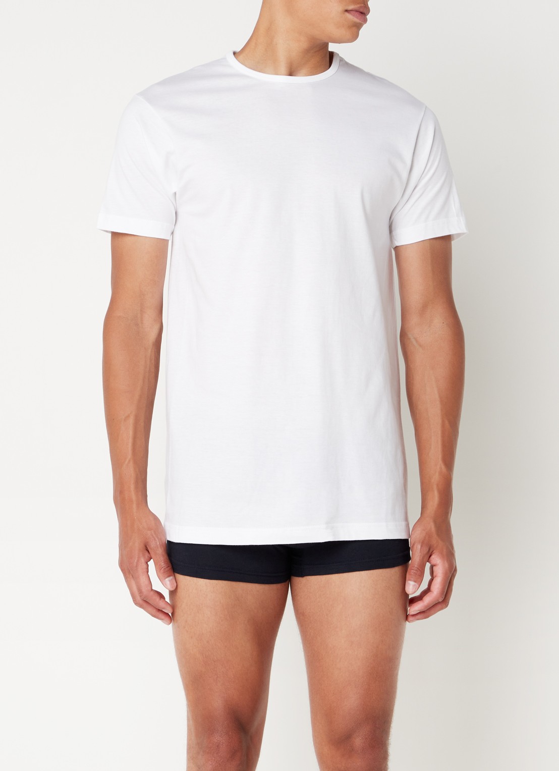 Alan Red Derby T-shirt met ronde hals in 2-pack - detail 4 wit