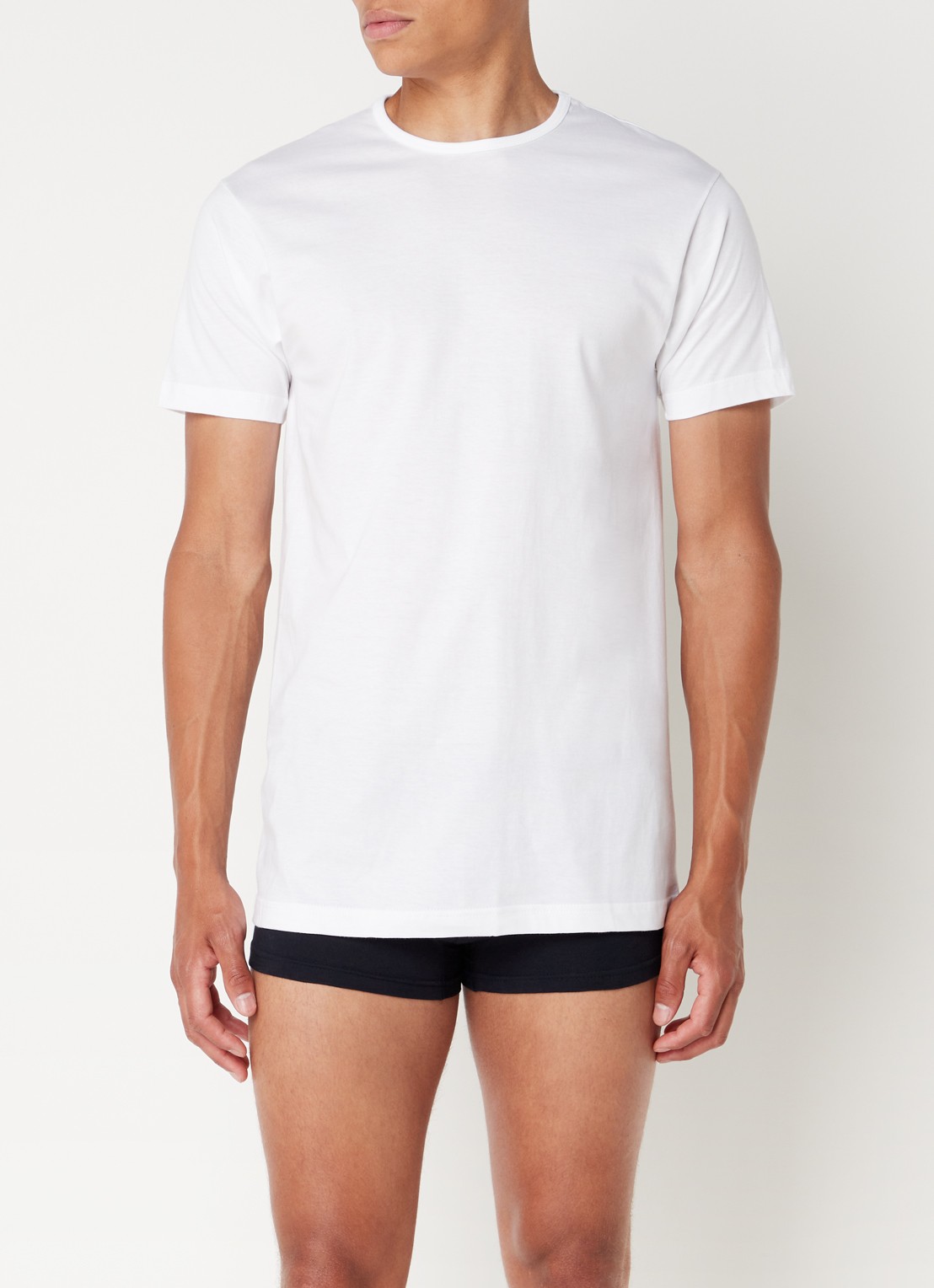 Alan Red Derby T-shirt met ronde hals in 2-pack - voorkant 2 wit