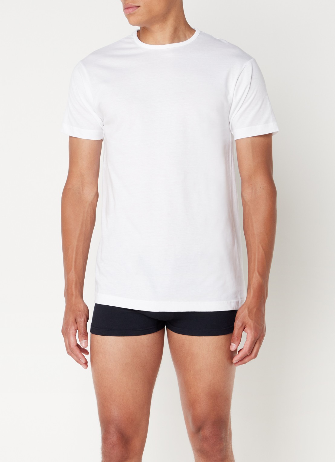 Alan Red Derby T-shirt van katoen in 5-pack - detail wit