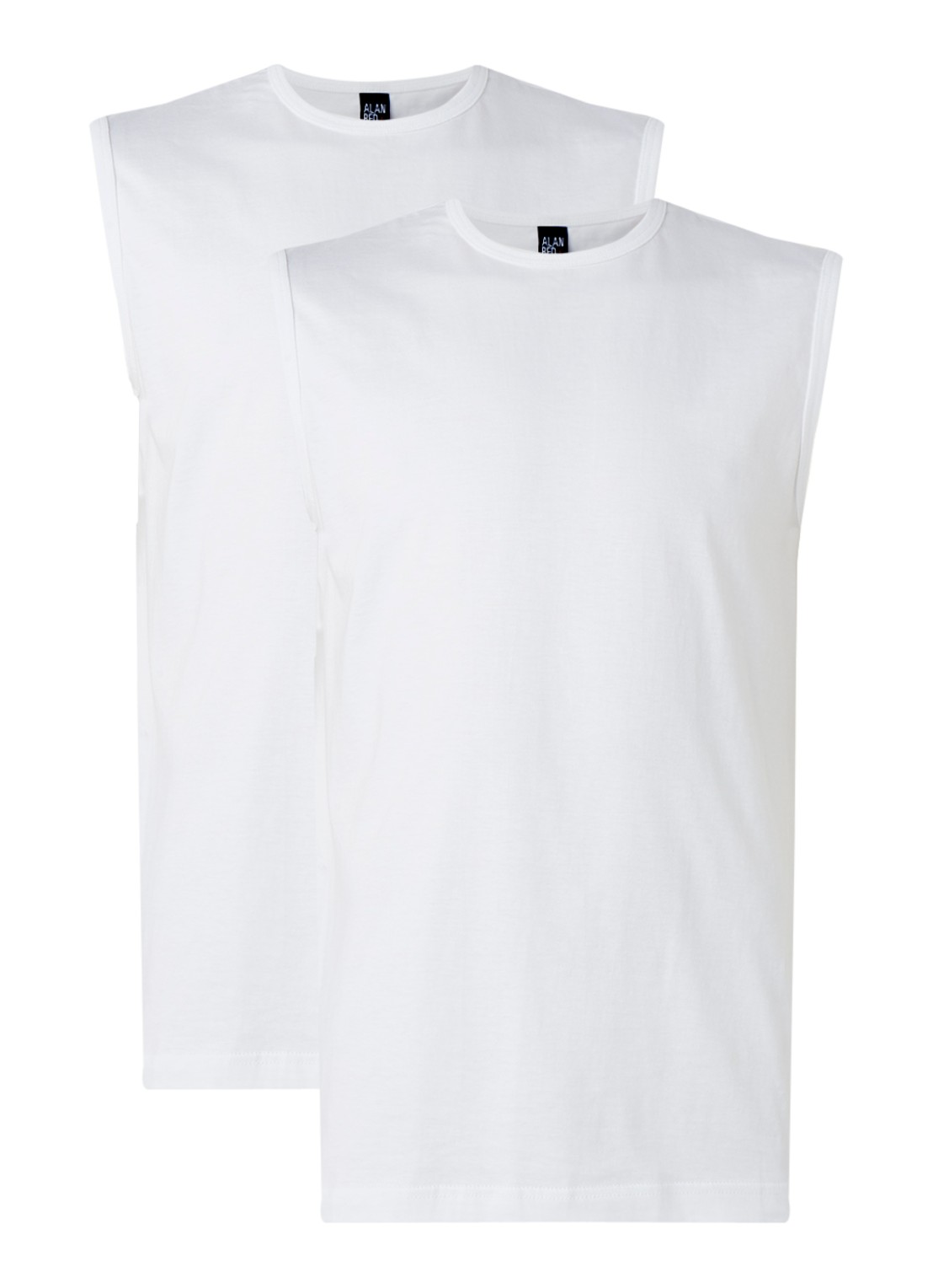 Alan Red Montana tanktop met ronde hals in 2-pack - voorkant wit
