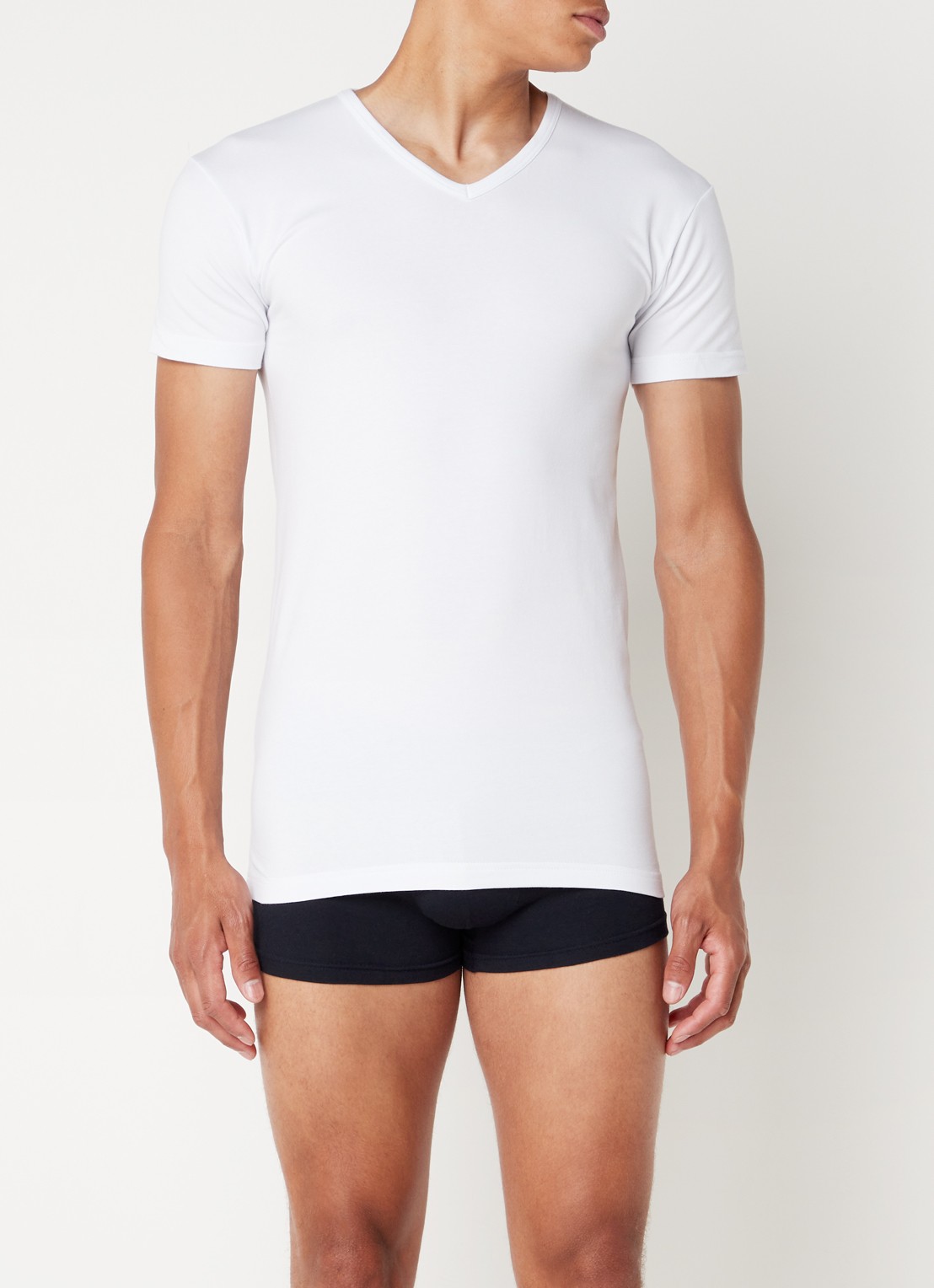 Alan Red Oklahoma body fit T-shirt met V-hals in 2-pack - detail 4 wit