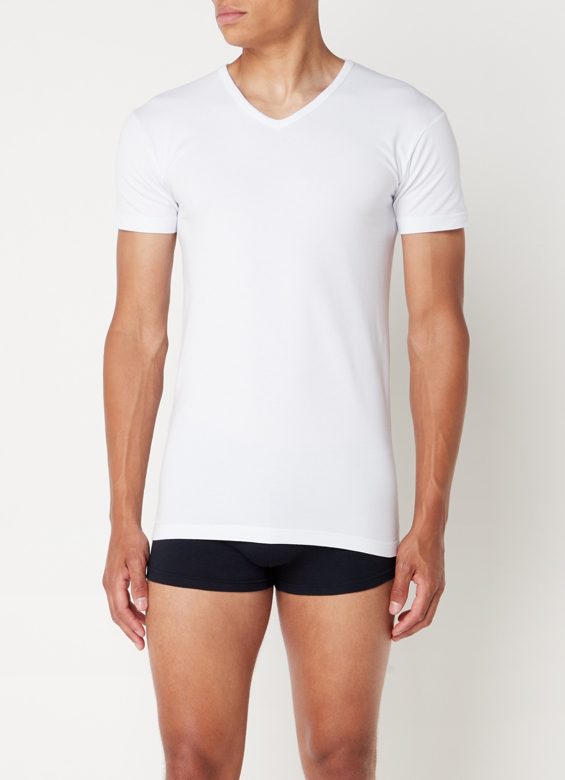 Alan Red Oklahoma body fit T-shirt met V-hals in 2-pack - voorkant 3 wit