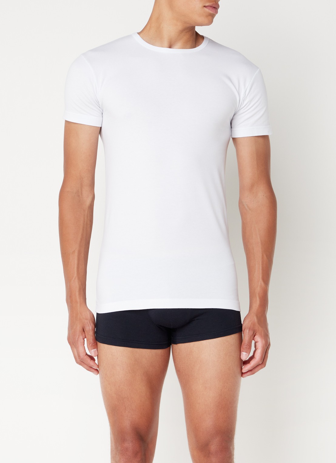 Alan Red Ottawa body fit T-shirt met ronde hals in 2-pack - voorkant 4 wit
