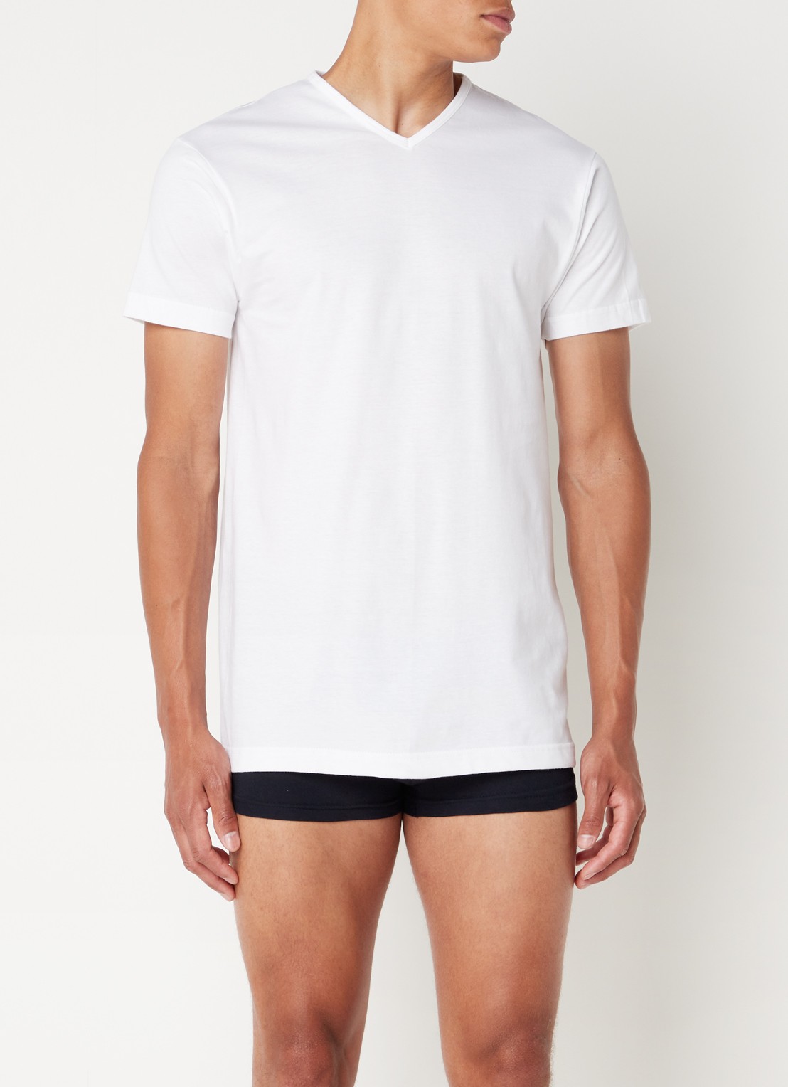 Alan Red Vermont regular fit T-shirt met V-hals in 2-pack - detail 4 wit