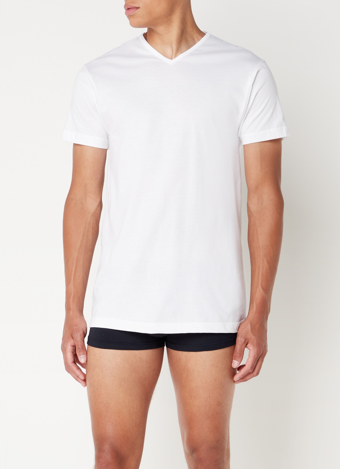 Alan Red Vermont regular fit T-shirt met V-hals in 2-pack - voorkant 3 wit
