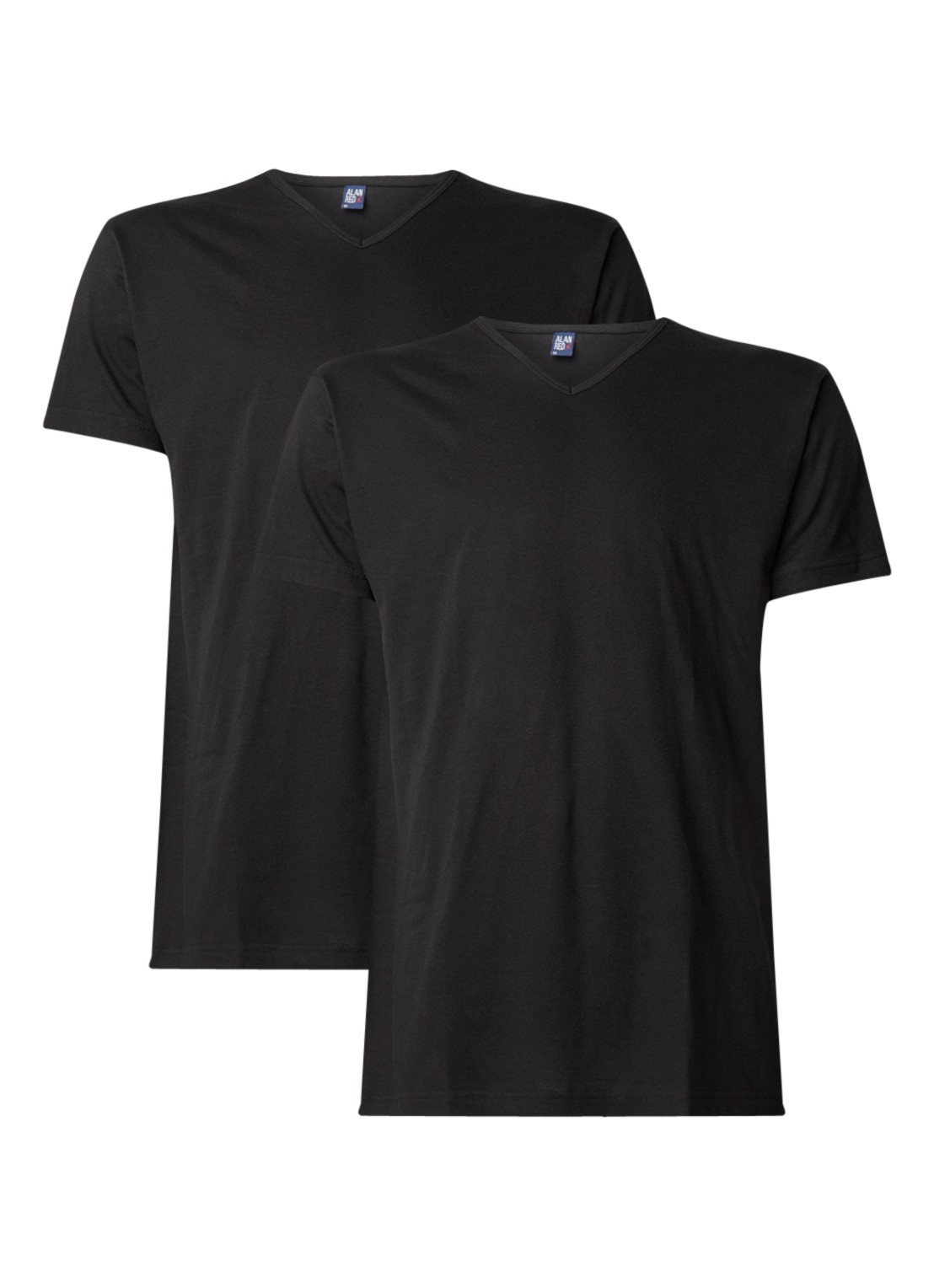 Alan Red Vermont T-shirt met V-hals in 2-pack - voorkant 2 zwart